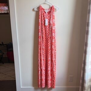 Lilly Pulitzer Elegant Orange Patterned Maxi Dress